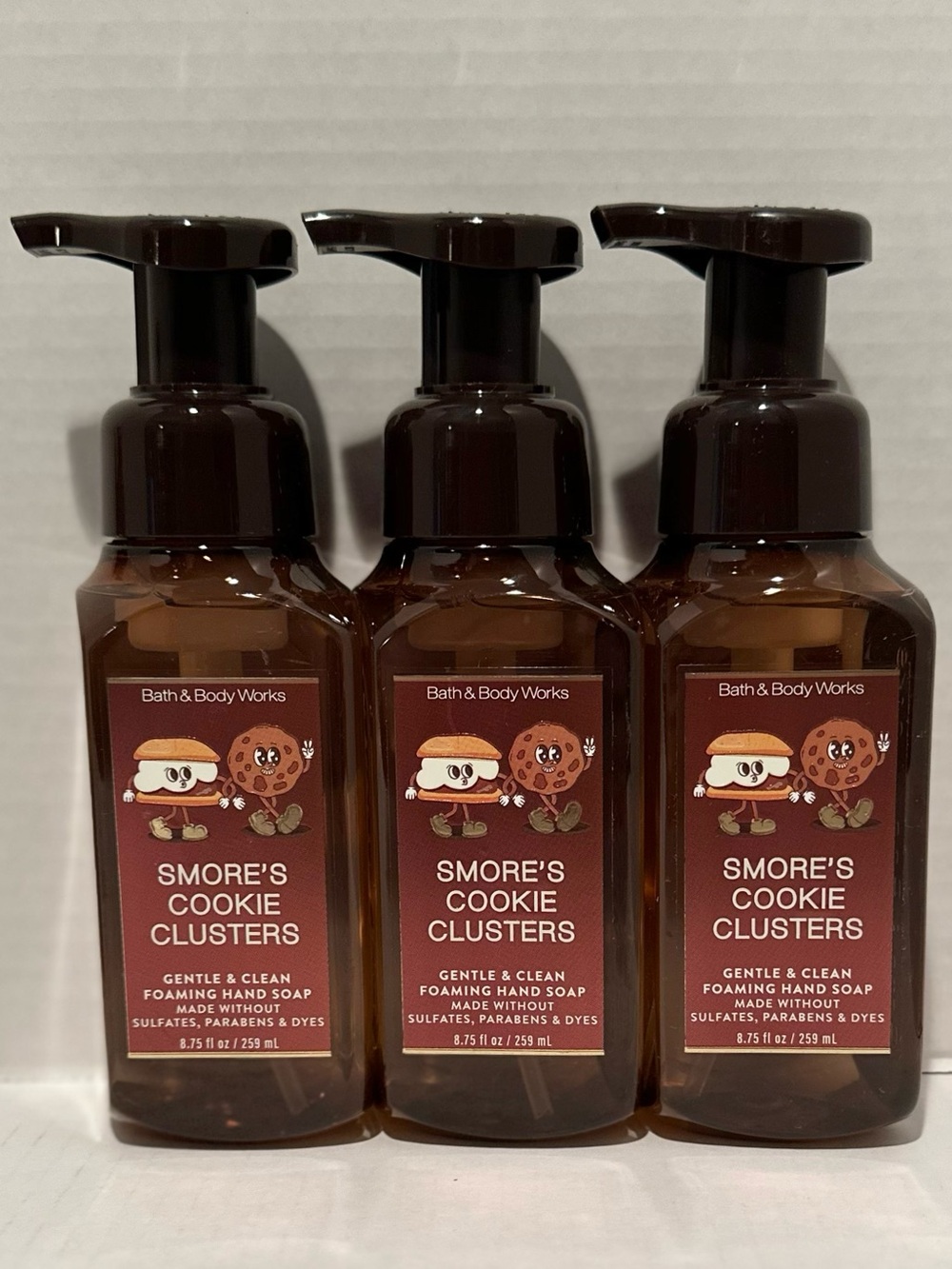 Bath & Body NEW (3) S’mores Cookies Clusters Foaming Hand Soaps